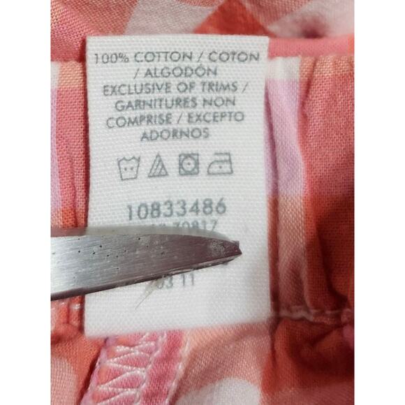 Victoria's Secret Plaid Pajama Set Womans Medium 100% COTTON Pink White Orange - Picture 8 of 8